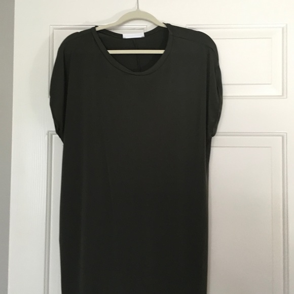 Olive Tee shirt Dress with Pockets !!! - Picture 3 of 4